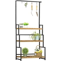 Outsunny Pflanzenregal Blumentreppe 80 x 36 x 174 cm Schwarz