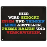trendaffe Metallschild XL mit Spruch: Hier wird gezockt...