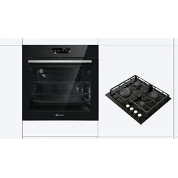 Klugmann Backofen-Set KO1772TFT+KT6000B5, Teleskopauszug, Smart-voll-Touch-Farbdisplay, hochwertige, 72 l, A+, Gaskochfeld aus Vitroceramic nicht Glas