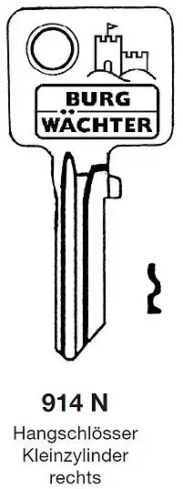 Schlüsselrohling Burg Wächter 914 N