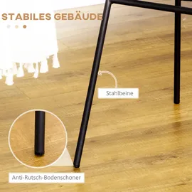 Homcom 2er-Set Esszimmerstuhl Küchenstuhl Wohnzimmerstuhl mit Rückenlehne Essstuhl mit Rattenoptik für Esszimmer Wohnzimmer Stahl Schwarz 44 x 58 x 85