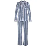H.I.S. Pyjama gestreift Blau/Weiß 40/42