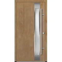 Flügelüberdeckende Aluminium Haustür "SABRINA" 82 mm RC2 Turner Oak holzähnlich beidseitig innen öffnend DIN rechts