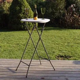 Baumarktplus Stehtisch weiß Ø 60cm klappbar Partytisch Bistrotisch Klapptisch Biertisch