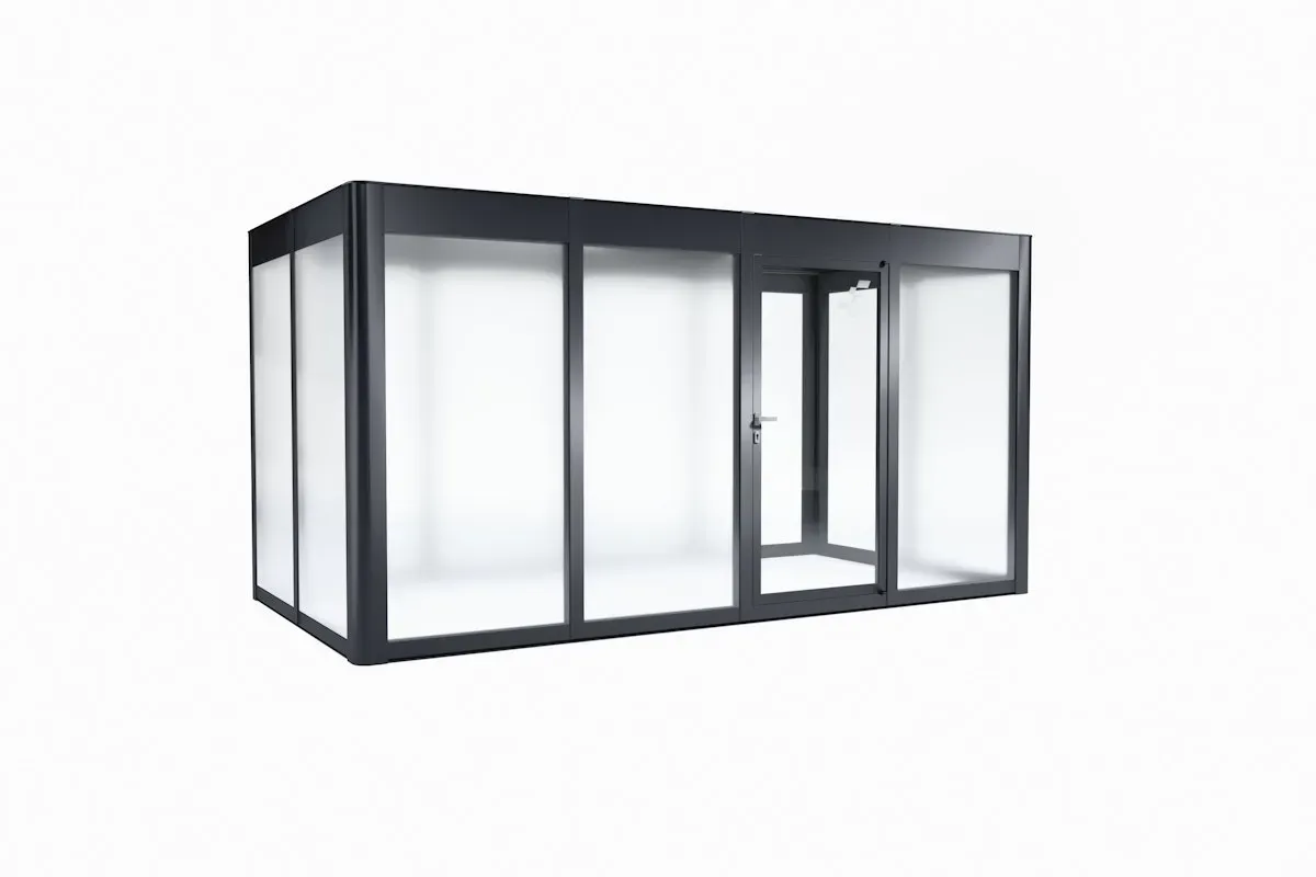 SunElements Design Gewächshaus SunGarden Deluxe mit Photovoltaik-Option 4.2 anthrazit-metallic, Wände: ESG 5mm satiniert, Dach: 6mm Acrylglas