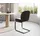 DeLife Freischwinger Nube-Flex Echt-Leder Schwarz Freischwinger flach Schwarz Taschenfederkern,