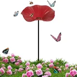 Handgefertigte Metall Blumes Bienentränke Station, 14X65CM Metallblumen Bienenbäder für Den Garten, Gartenstecker Vogeltränke, Insektentränke für Garten, Balkon, Vögel Aras, Wellensittiche