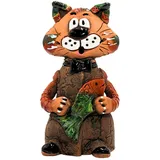 Dekohelden24 Räuchermann Katze 14 cm
