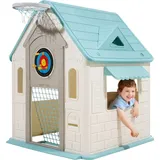 Vevor Spielhaus Outdoor 5 in 1 Gartenhaus mit Rutsche Natur