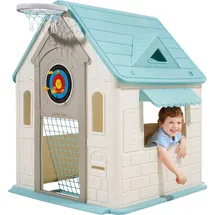 Vevor Spielhaus Outdoor 5 in 1 Gartenhaus mit Rutsche Natur