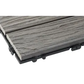 Mendler WPC Bodenfliese HWC-E19 antik-braun 30 x 30 cm 11 St.