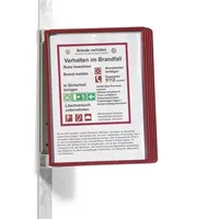 Durable Wandhalter 5 Sichttafeln rot m.Profilrahmenf.DURABLE
