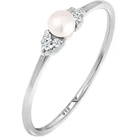 Elli DIAMONDS Verlobung Perle Diamant (0.03 ct.) 585 Weißgold Ringe Damen