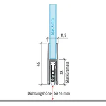 ASSA ABLOY PLANET Türdichtung KG-F8 schmal 1-s.L.959mm Alu.silberf.GLT
