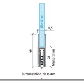 ASSA ABLOY PLANET Türdichtung KG-F8 schmal 1-s.L.959mm Alu.silberf.GLT