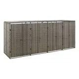 vidaXL Mülltonnenbox für 4 Tonnen Grau 274x80x117 cm Poly Rattan