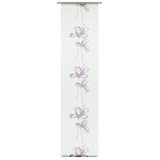 GARDINIA Flächenvorhang Stoff Flower Klettband 60 x 245 cm weiß/lila