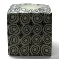 Würfelkerze White Congo Blackline - Swazi Candles