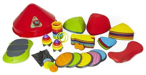 Gonge Motorikset Balancierspielzeug - bunt, Kunststoff, 9 Module, modular, rutschfest - Für drinnen & draußen, ab 2 Jahren
