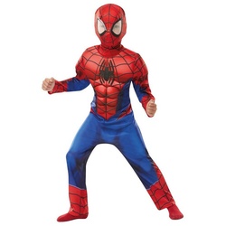 Metamorph Kostüm Marvel Spider-Man, Hochwertigeres Superhelden-Kostüm mit gepolsterten Muskelpartien blau 134-140