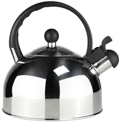 Haushalt International Edelstahl Flötenkessel, Wasserkocher Induktion, 2,5L