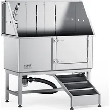 Vevor Professionelle Hundepflegewanne 1574,8mm Edelstahl Tierbadewanne Hundewaschstation 200kg Hunden Pflege Dusche Hundewaschanlage Haustierpflege...