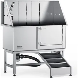 Vevor Professionelle Hundepflegewanne 1574,8mm Edelstahl Tierbadewanne Hundewaschstation 200kg Hunden Pflege Dusche Hundewaschanlage Haustierpflege...