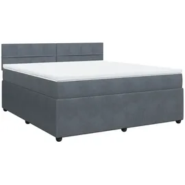 vidaXL Boxspringbett mit Matratze Dunkelgrau 180x200 cm Samt