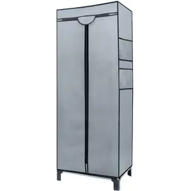 Intirilife Faltschrank GRAU Metall, 45x175x68 cm Schlafzimmer, Kleiderschränke, Stoffschrank