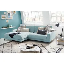 KAWOLA Ecksofa Cara Cord Recamiere links hellblau