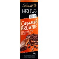 Lindt Schokolade HELLO Caramel Brownie | 100 g Tafel | Vollmilch-Schokolade mit Karamell-Brownie-Füllung | Schokoladentafel | Schokoladengeschenk