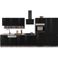 Kochstation Küche »KS-Virginia«, Breite 390 cm, ohne E-Geräte, schwarz