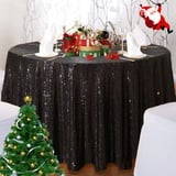 Runde Tischdecke 180cm Glitter Tischdecken Schwarze Pailletten Tischdecke für Rundtisch 72 "Overlay Tischdecke Runde Pailletten Tischdecken