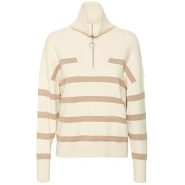 Vero Moda Saba Stripe Halbzippullover Birch / Stripes Black XL