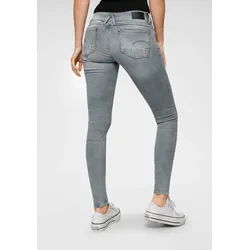 Skinny-fit-Jeans G-STAR "Mid Waist Skinny", Damen, Gr. 32, Länge 30, grau (faded industrial grau), Denim/Jeans, Obermaterial: 98% Baumwolle, 2% Elasthan, modisch, skinny fit lang, Jeans, mit Elasthan-Anteil