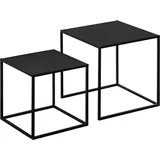 Homcom 2er-Set Couchtisch Beistelltisch für Wohnzimmer aus Stahlgestell bis 10 kg Schwarz 120x59x45cm Aosom.de