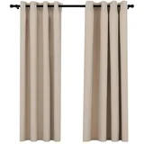 vidaXL Verdunkelungsvorhang Ösen 140 x 175 cm beige 2 St. Leinenoptik