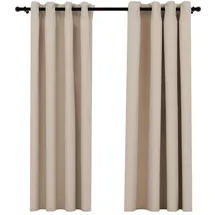 vidaXL Verdunkelungsvorhang Ösen 140 x 175 cm beige 2 St. Leinenoptik