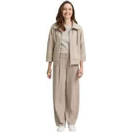 Tom Tailor "Boxy", Damen, Gr. XXL, soft taupe grau, Sweatware, Obermaterial: 51% Polyester, 42% Viskose, 7% Elasthan, unifarben, regular fit normal, ohne Ausschnitt, Bündchen, Sweatjacken Sweatjacke, mit Taschen