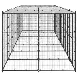 vidaXL Outdoor-Hundezwinger Stahl mit Überdachung 16,94 m2