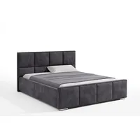Beautysofa Doppelbett mit Metallgestell Quatro, Bett mit Gashebebühne, velour