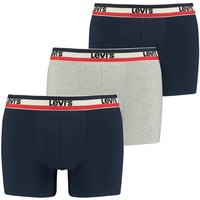 Levi's Herren Boxer-Shorts im Pack - Sportswear Logo Boxer Brief, Vorteilspack, Cotton Stretch Marine/Grau XL