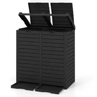 Costway Mülleimer mit Doppeldeckel, 235 L, Mülltonne Outdoor, Abfalltonne