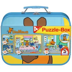 Schmidt Spiele - Kinderpuzzle - Die Maus, Puzzle-Box im Metallkoffer, 48 Teile