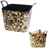 Korb mit Griffen zum Tragen von Holzkorb 37L 39x38x35cm Dekokorb Dekoration