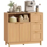 Woltu Sideboard, Kommode mit 3 Schubladen, Küchenschrank mit verstellbarer Ablage