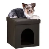 Relaxdays Sitzhocker mit Hundebox braun 38,0 x 38,0 x 38,0 cm