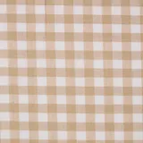Homescapes Baumwollstoff Meterware kariert Beige/Weiß 150 cm