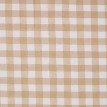 Homescapes Baumwollstoff Meterware kariert Beige/Weiß 150 cm