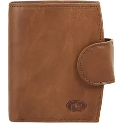 Geldbörse PIKÉ, braun, Leder, beschichtet, leicht glänzend, casual, Kleinlederwaren, echt Leder
